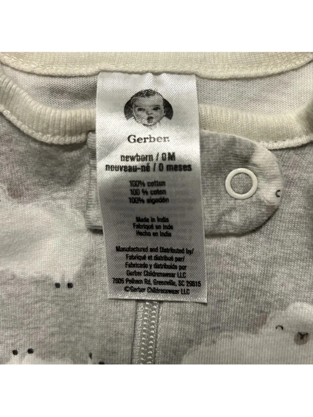 Baby Footie Pajamas 2 Way Zipper Stripes Animals Size Newborn